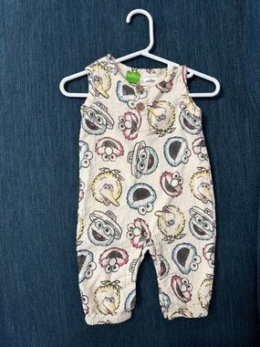 Sesame Street Baby Romper 0–3 Months Elmo Big Bird Oscar Cotton Jumpsuit
